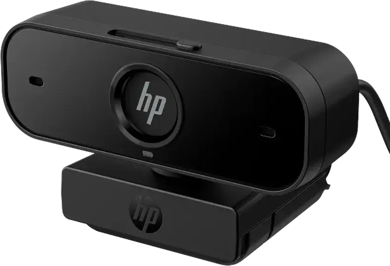 HP 430 FHD Webcam, 1080p Full HD, 30fps, Autofocus, 85° FOV, Built-in Microphone, Privacy Shutter, USB Type-A, Universal Clip, Black