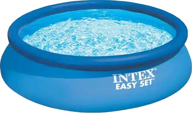 Piscina Inflatabila Rotunda Intex Easy Set 28130, PVC Super-Tough rezistent la punctari, Diametru 366 cm x Inalte 76 cm, Albastru, Design Auto-sustinut