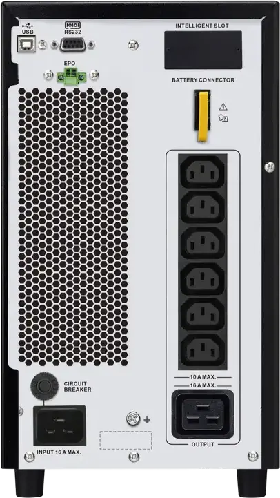 APC Easy UPS On-Line SRV Double-Conversion Tower UPS, 3000 VA, Pure Sine Wave, 230V, LCD Display, USB, RS232, EPO, Network Management Slot
