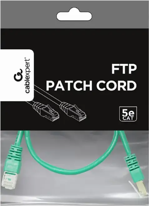 Cablexpert PP22 Cat5e FTP Patch Cord 0.5m Green RJ45 Network Cable 100 MHz Gold-plated Contacts