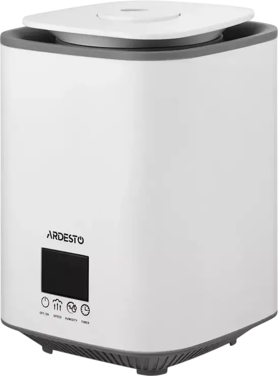 Ardesto USH-H-26W Ultrasonic Air Humidifier, 3.1L Top-Fill Tank, LCD Display with Hygrostat 40-90%, 3 Steam Modes, Timer, Auto Shut-off, White