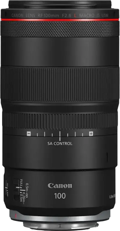 Obiectiv Canon RF 100mm f/2.8L Macro IS USM Telefoto Prime pentru Full Frame, Marire 1.4x, Autofocus Dual Nano USM, Stabilizare Imagine, Control SA, Etansare