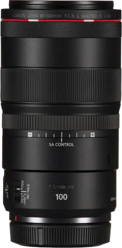 Obiectiv Canon RF 100mm f/2.8L Macro IS USM Telefoto Prime pentru Full Frame, Marire 1.4x, Autofocus Dual Nano USM, Stabilizare Imagine, Control SA, Etansare