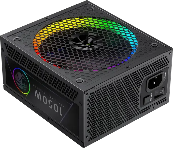 Gamemax RGB-1050G PRO 1050W Power Supply, 80 Plus Gold, Fully Modular ATX 3.1 PCIe 5.1, ARGB Fan with Sync, Japanese Capacitors, Black