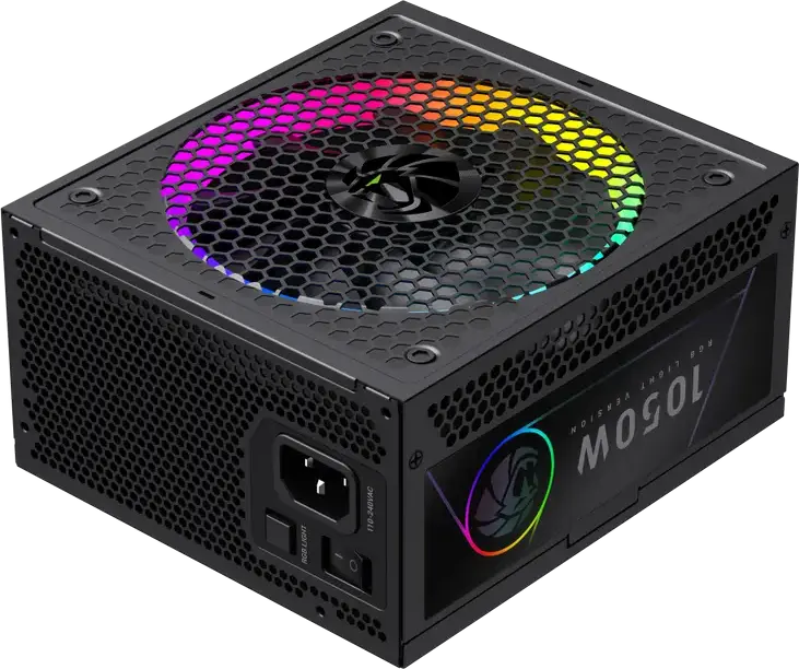 Gamemax RGB-1050G PRO 1050W Power Supply, 80 Plus Gold, Fully Modular ATX 3.1 PCIe 5.1, ARGB Fan with Sync, Japanese Capacitors, Black