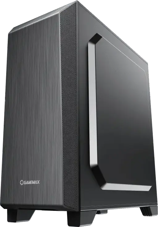 Gamemax Nova N5 Midi-Tower Gaming Case, Tempered Glass Side Panel, Mesh Front, ATX/M-ATX/ITX Support, ARGB Strip, 120mm FRGB Fan, Black