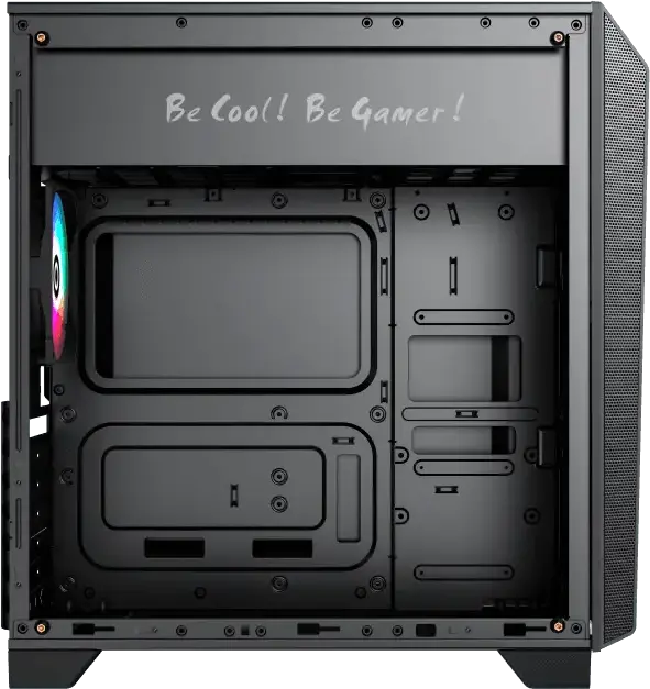 Gamemax Nova N5 Midi-Tower Gaming Case, Tempered Glass Side Panel, Mesh Front, ATX/M-ATX/ITX Support, ARGB Strip, 120mm FRGB Fan, Black