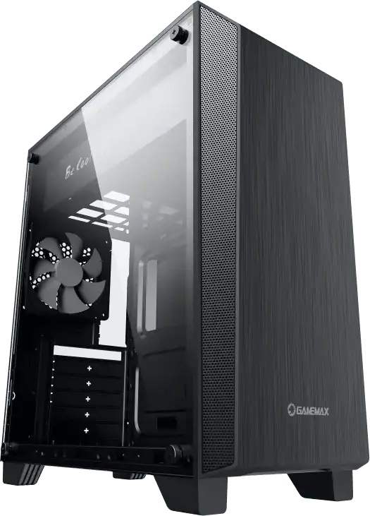 Gamemax Nova N5 Midi-Tower Gaming Case, Tempered Glass Side Panel, Mesh Front, ATX/M-ATX/ITX Support, ARGB Strip, 120mm FRGB Fan, Black