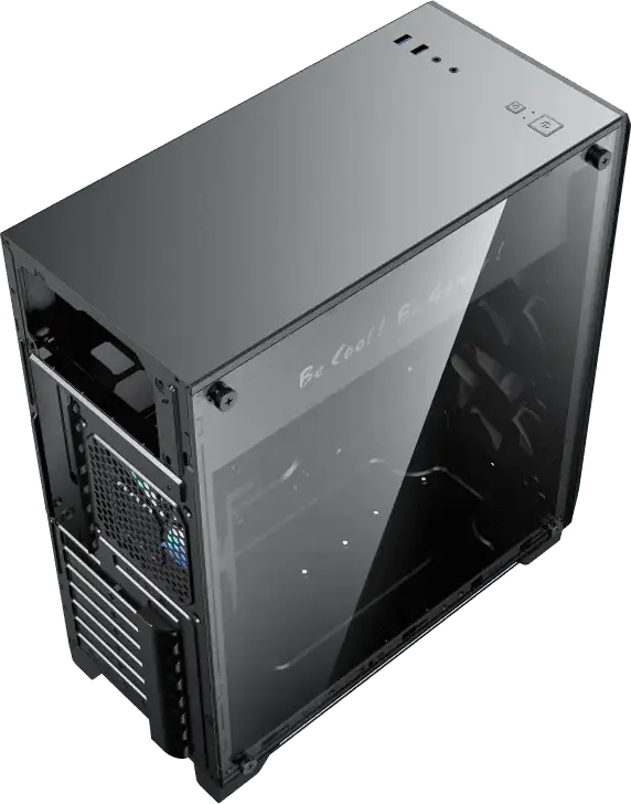 Gamemax Nova N5 Midi-Tower Gaming Case, Tempered Glass Side Panel, Mesh Front, ATX/M-ATX/ITX Support, ARGB Strip, 120mm FRGB Fan, Black