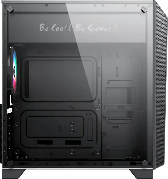Gamemax Nova N5 Midi-Tower Gaming Case, Tempered Glass Side Panel, Mesh Front, ATX/M-ATX/ITX Support, ARGB Strip, 120mm FRGB Fan, Black