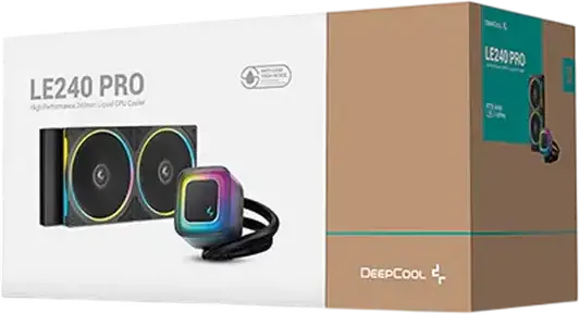 Cooler CPU Lichid AIO Deepcool LE240 PRO, Negru, Radiator Aluminiu 240mm, Dual Ventilatoare PWM FL12 SE, Iluminare ARGB, Tehnologie Anti-Scurgere, Intel LGA1851/1700/1200/115X, AMD AM5/AM4