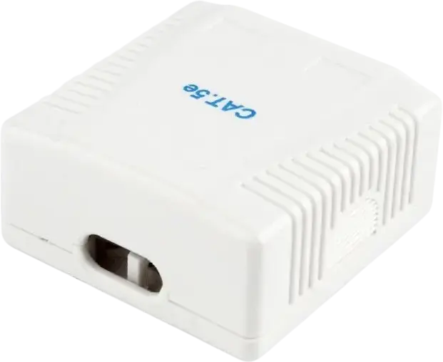Cablexpert NCAC-2F5E-01 2-Port Surface Mount Box, CAT5e FTP Shielded, 2x RJ-45 8P8C, KRONE Termination, White, 60x60x30mm