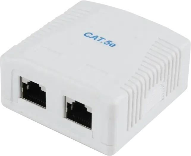 Priză pentru montare pe perete Cablexpert NCAC-2F5E-01, Alb