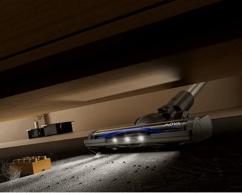 Mova S1 Cordless Stick Vacuum Cleaner, 350W Motor, 130 AW Suction, 60 Min Runtime, 5-Layer Filtration, LED Display, V-Shaped LED Brush, Grey