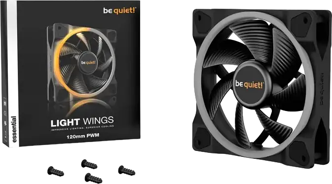 Ventilator be quiet! Light Wings 120mm PWM BL072, Iluminare ARGB LED, Viteza 1700 RPM, Rulment Rifle, Conector 4-pin PWM, Negru