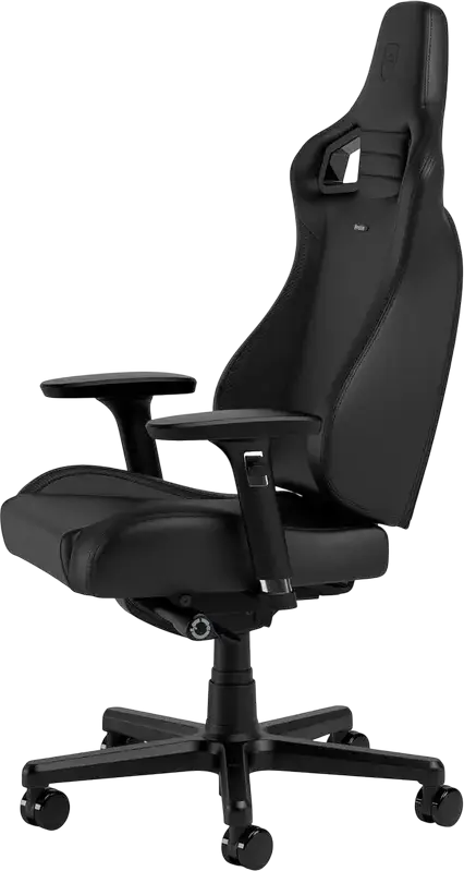 Scaun Gaming Ergonomic Noblechairs Epic, Piele PU Neagra, Scaun Stil Racing cu Cotiere 4D Reglabile, Perne pentru Gat si Lombar din Spuma cu Memorie, Baza cu 5 Roti