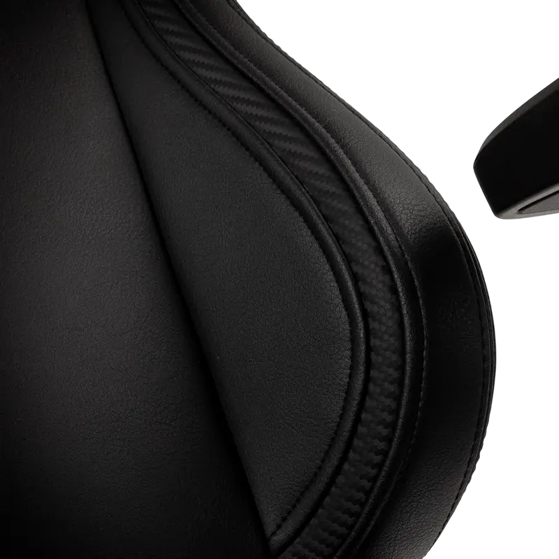Scaun Gaming Ergonomic Noblechairs Epic, Piele PU Neagra, Scaun Stil Racing cu Cotiere 4D Reglabile, Perne pentru Gat si Lombar din Spuma cu Memorie, Baza cu 5 Roti