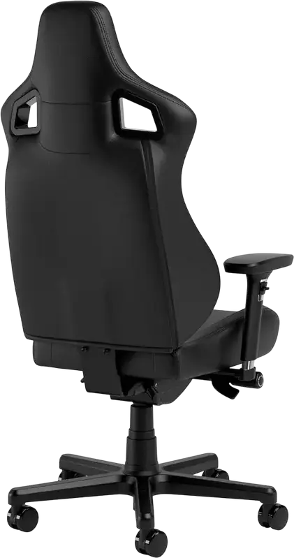Scaun Gaming Ergonomic Noblechairs Epic, Piele PU Neagra, Scaun Stil Racing cu Cotiere 4D Reglabile, Perne pentru Gat si Lombar din Spuma cu Memorie, Baza cu 5 Roti