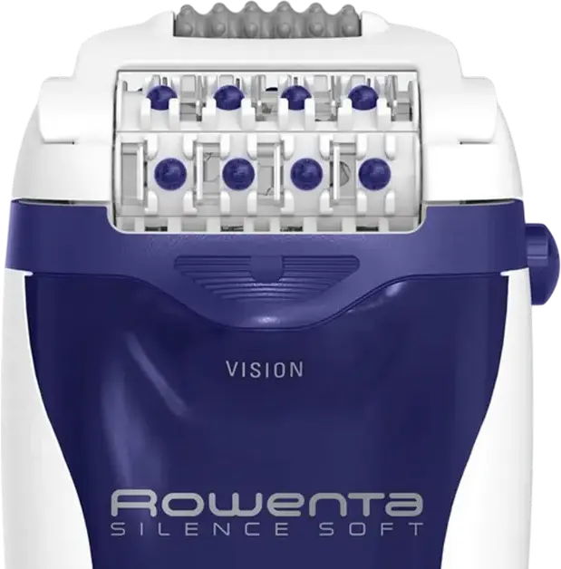 Rowenta Silence Soft EP5625F0 Epilator, 24 Stainless Steel Tweezers, Integrated Vision Light, Active Massage, Exfoliation, Dry Use, Violet