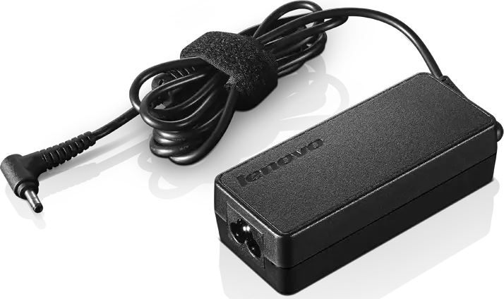 Lenovo 65W AC Adapter Power Supply with Round Tip Connector, 100-240V Universal Input, Black Plastic Housing, Includes Power Cable