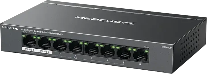 Comutator PoE MERCUSYS MS108GP, 7x PoE+