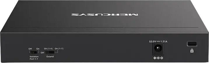 Mercusys MS108GP 8-Port Gigabit Desktop Switch, 7x PoE+ Ports (65W Budget), IEEE 802.3af/at, Extend Mode up to 250m, Isolation Mode, Metal Casing