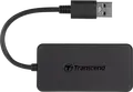 Transcend HUB2 4-Port USB Hub, USB 3.1 Gen 1 SuperSpeed Interface, Compact ABS Plastic Design for Ultrabooks and Thin Laptops, Black