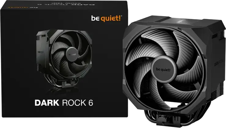 Cooler CPU be quiet! Dark Rock 6, TDP 220W, 6 heatpipe-uri de cupru, ventilator Silent Wings 135mm PWM, compatibilitate socket LGA 1851/1700/1200/115x si AM5/AM4