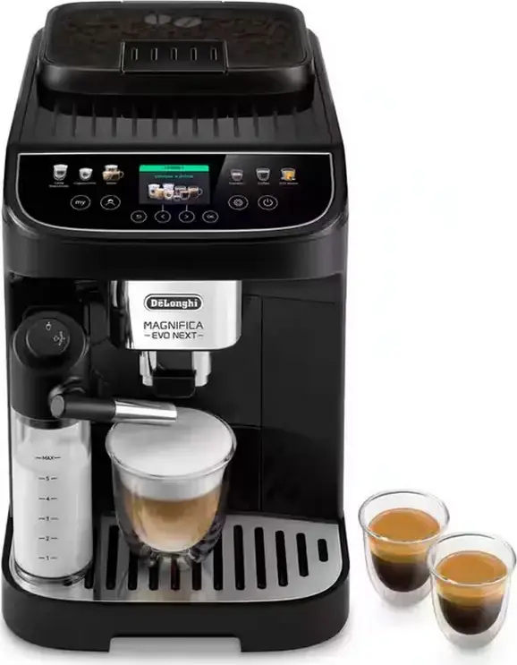DeLonghi Magnifica Evo Next ECAM 310.60.B Automatic Espresso Machine, Black, 15 Bar, LatteCrema Hot System, TFT Touch Display, Steel Grinder, 1.8L Tank