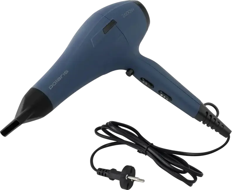 Fön Polaris PHD 2600ACi Salon Hair Profesional cu motor AC, 2600W, Generator de Ioni, Mod Color Defense, Difuzor si Concentrator, Albastru