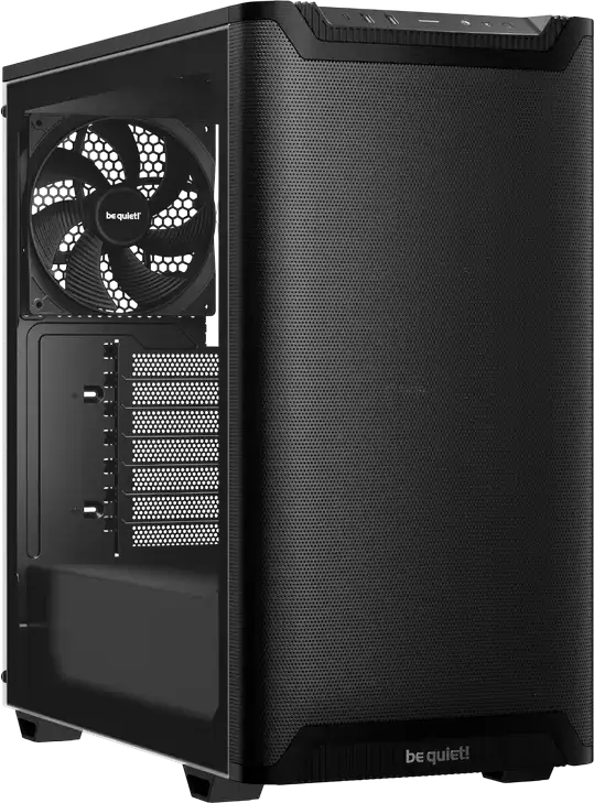 be quiet! Pure Base 501 Airflow Midi-Tower Case, Black, ATX/M-ATX/Mini-ITX, Mesh Front, 2x 140mm PWM Fans, 360mm Radiator Support, Vertical GPU Slots