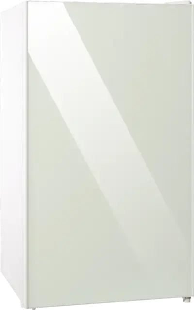 STARCREST SF-91GLS-WHE Compact Single Door Refrigerator and Freezer, 91L Net Volume, Tempered White Glass Door, LED Lighting, Static Cooling, 83x47x44 cm