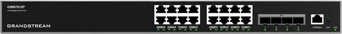 Управляемый PoE коммутатор Grandstream GWN7812P Enterprise Layer 3, 16 портов PoE+, 8 портов Gigabit Ethernet, 4x 10G SFP+, бюджет 240 Вт, Rack 1U