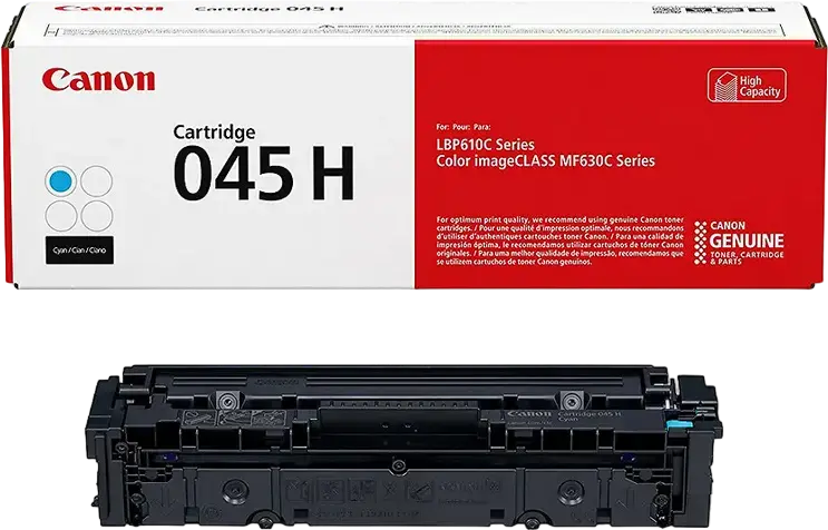 Лазерный тонер-картридж Canon CRG-045H повышенной емкости, цвет голубой, для принтеров серий i-SENSYS MF630C и LBP610C, ресурс около 2200 страниц