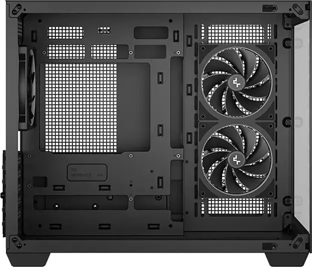 Deepcool CG330 3F Midi-Tower Case, Panoramic Tempered Glass, Dual-Chamber, Micro-ATX/ITX, 3 ARGB Fans, Black, Steel and ABS