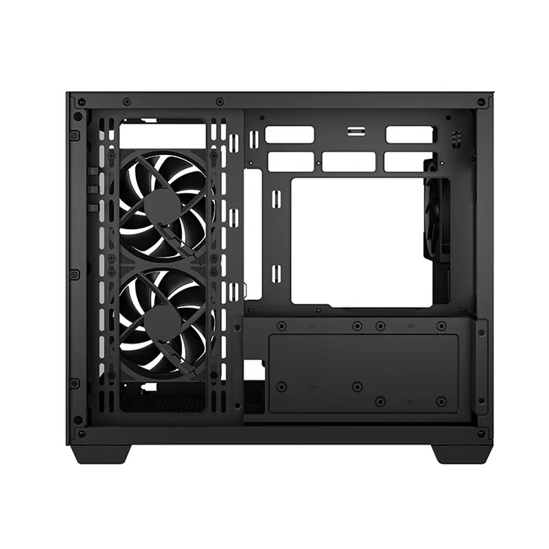 Deepcool CG330 3F Midi-Tower Case, Panoramic Tempered Glass, Dual-Chamber, Micro-ATX/ITX, 3 ARGB Fans, Black, Steel and ABS