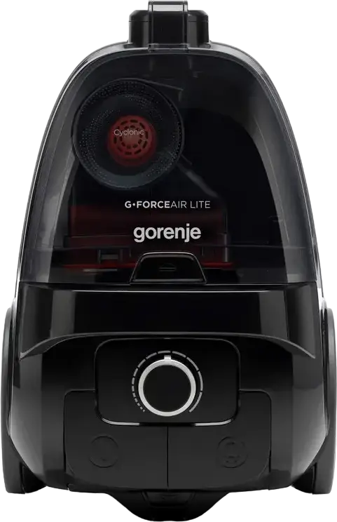 Gorenje VCEA03GALBKCY G-FORCE AIR LITE Bagless Cylinder Vacuum Cleaner, 700W, 180W Suction, 3.3L Container, Double HEPA Filter, Black