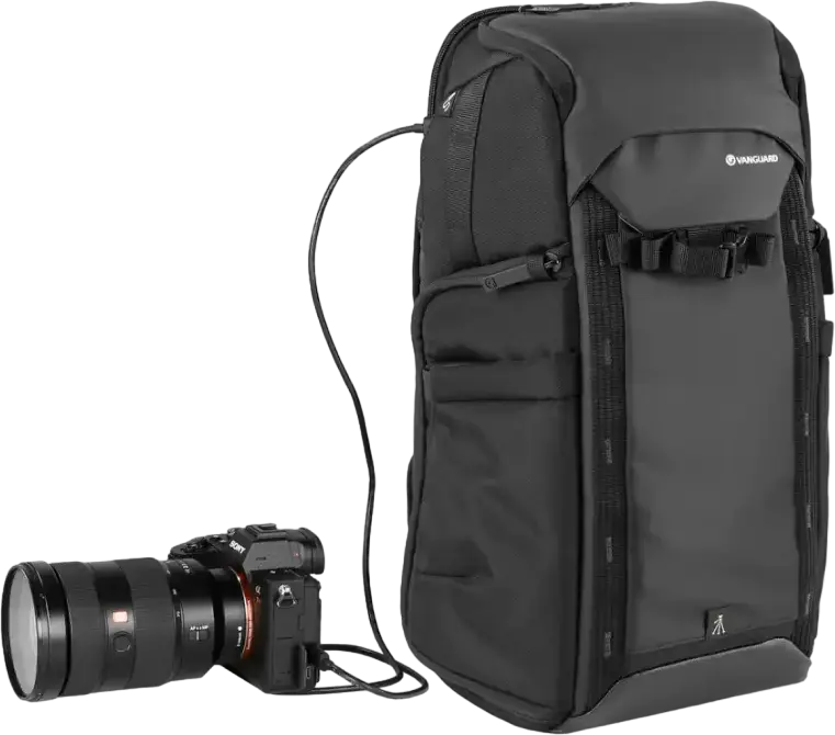 Vanguard VEO Adaptor S46 Camera Backpack, Black, 18L Waterproof Bag for DSLR/Mirrorless, 15-inch Laptop Compartment, Side & Rear Access, Tripod Carry System