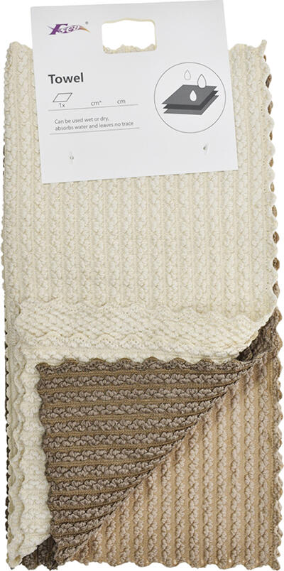 High Absorbent Microfiber Cleaning Cloths, 3 pcs, Thickened Coral Fleece and Waffle-Weave Texture, 25 x 25 cm, Multi-Purpose Wet or Dry Use