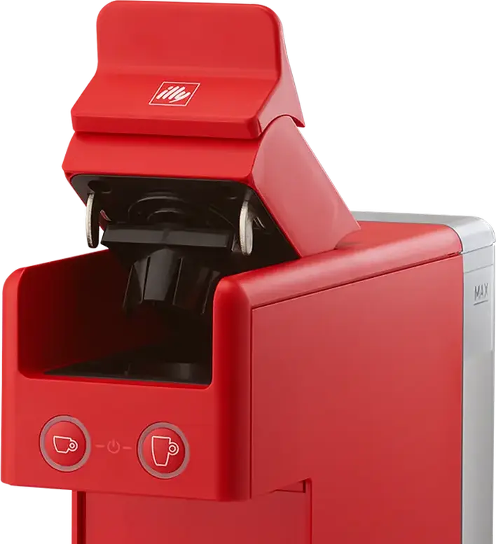 illy Y3.3 Aparat de Cafea cu Capsule iperEspresso, Presiune Pompa 19 Bar, 1250W, Rezervor Apa 0.75L, Plastic ABS, Roșu, Sistem de Extracție în Două Etape