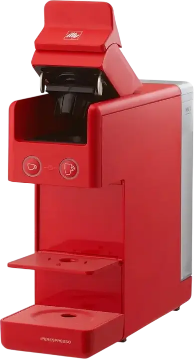 illy Y3.3 Aparat de Cafea cu Capsule iperEspresso, Presiune Pompa 19 Bar, 1250W, Rezervor Apa 0.75L, Plastic ABS, Roșu, Sistem de Extracție în Două Etape