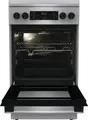 Комбинированная плита Gorenje GKS5C71XF, Газовая варочная панель с чугунными решетками, Электрический духовой шкаф 70л, Air Fry, Пар, Нержавеющая сталь