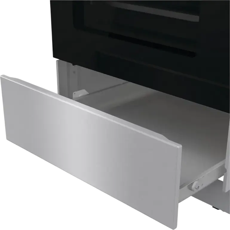 Комбинированная плита Gorenje GKS5C71XF, Газовая варочная панель с чугунными решетками, Электрический духовой шкаф 70л, Air Fry, Пар, Нержавеющая сталь