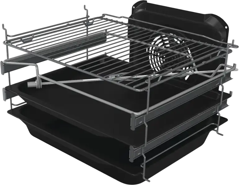 Комбинированная плита Gorenje GKS5C71XF, Газовая варочная панель с чугунными решетками, Электрический духовой шкаф 70л, Air Fry, Пар, Нержавеющая сталь
