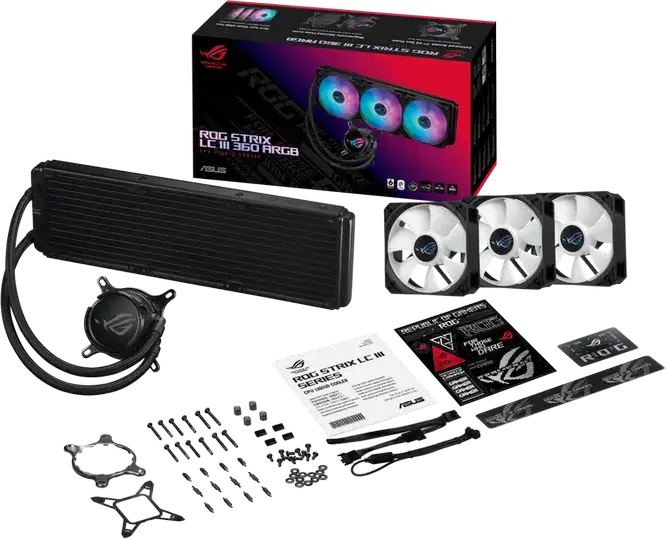 Răcitor CPU AIO ASUS ROG Strix LC III 360 ARGB, Radiator Aluminiu 360mm, Pompa Asetek Gen7 V2, 3 Ventilatoare 120mm AF-12S ARGB, Intel LGA 1851/1700/1200/115X, AMD AM5/AM4
