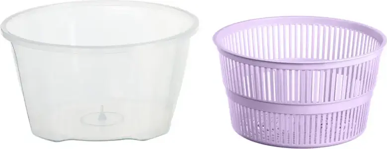Ardesto AR1603LP Fresh Manual Salad Spinner, 4.4L Plastic Salad Leaves Drier with Centrifuge Crank Handle, Dishwasher Safe, Violet