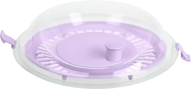 Ardesto AR1603LP Fresh Manual Salad Spinner, 4.4L Plastic Salad Leaves Drier with Centrifuge Crank Handle, Dishwasher Safe, Violet