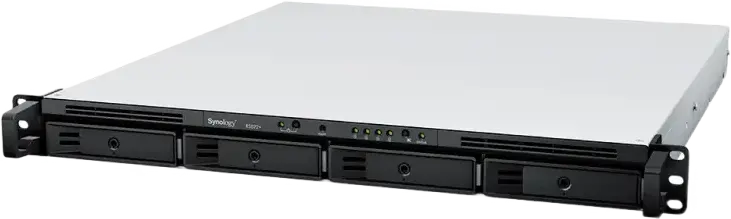 Synology RS822+ RackStation NAS 1U, AMD Ryzen V1500B 4-Core 2.2GHz, 2GB DDR4 ECC, 4 Bay Hot-Swap, 4x 1GbE LAN, Slot PCIe Gen3, Argintiu