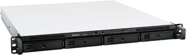 Synology RS822+ RackStation NAS 1U, AMD Ryzen V1500B 4-Core 2.2GHz, 2GB DDR4 ECC, 4 Bay Hot-Swap, 4x 1GbE LAN, Slot PCIe Gen3, Argintiu