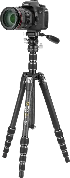 Tripod si Monopod de Calatorie Vanguard VEO 3T 235CP din Fibra de Carbon cu Cap PH-20 Pan-Tilt, Placa QS-65 Arca, Suporta 6kg, Inaltime Max 153.4cm